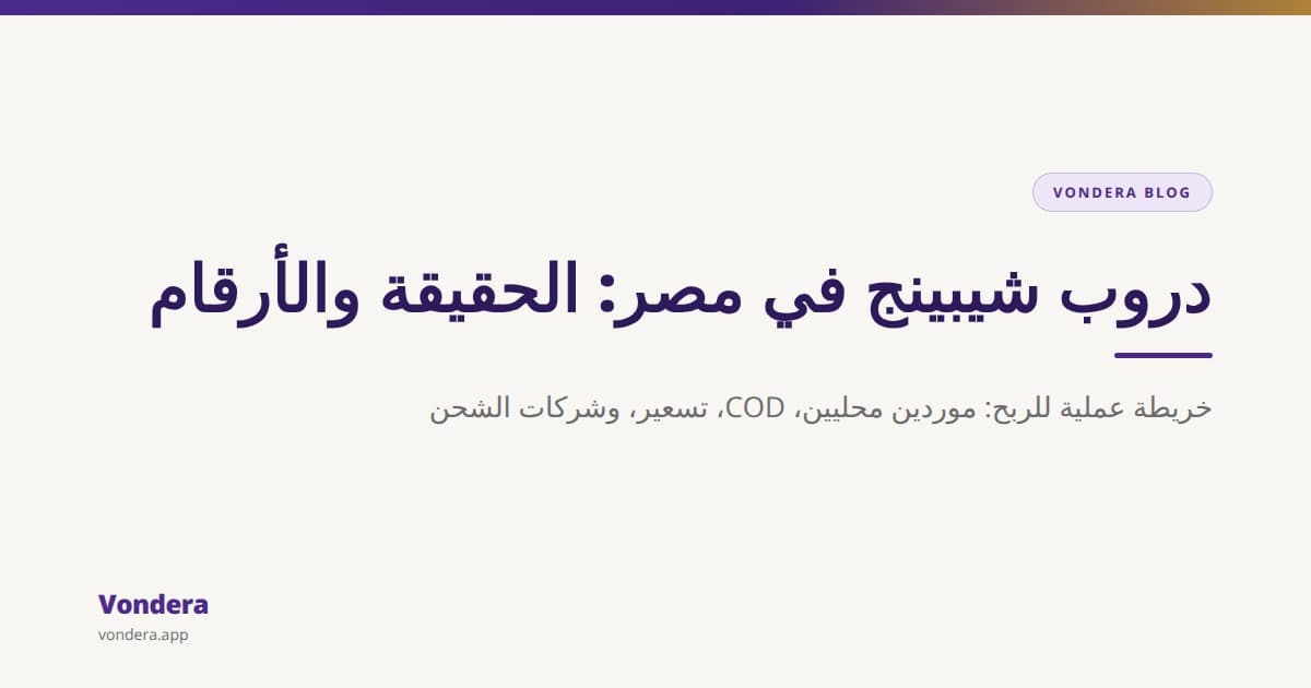 دروب شيبينج في مصر: الحقيقة والفرص الواقعية